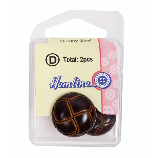 Hemline Brown Novelty Round Shank Button 2 Pack image number 2