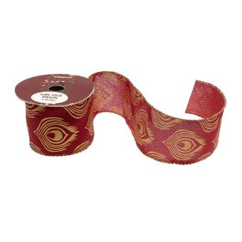 Festive Luxe Wire Edge Printed Ribbon 63mm x 3m