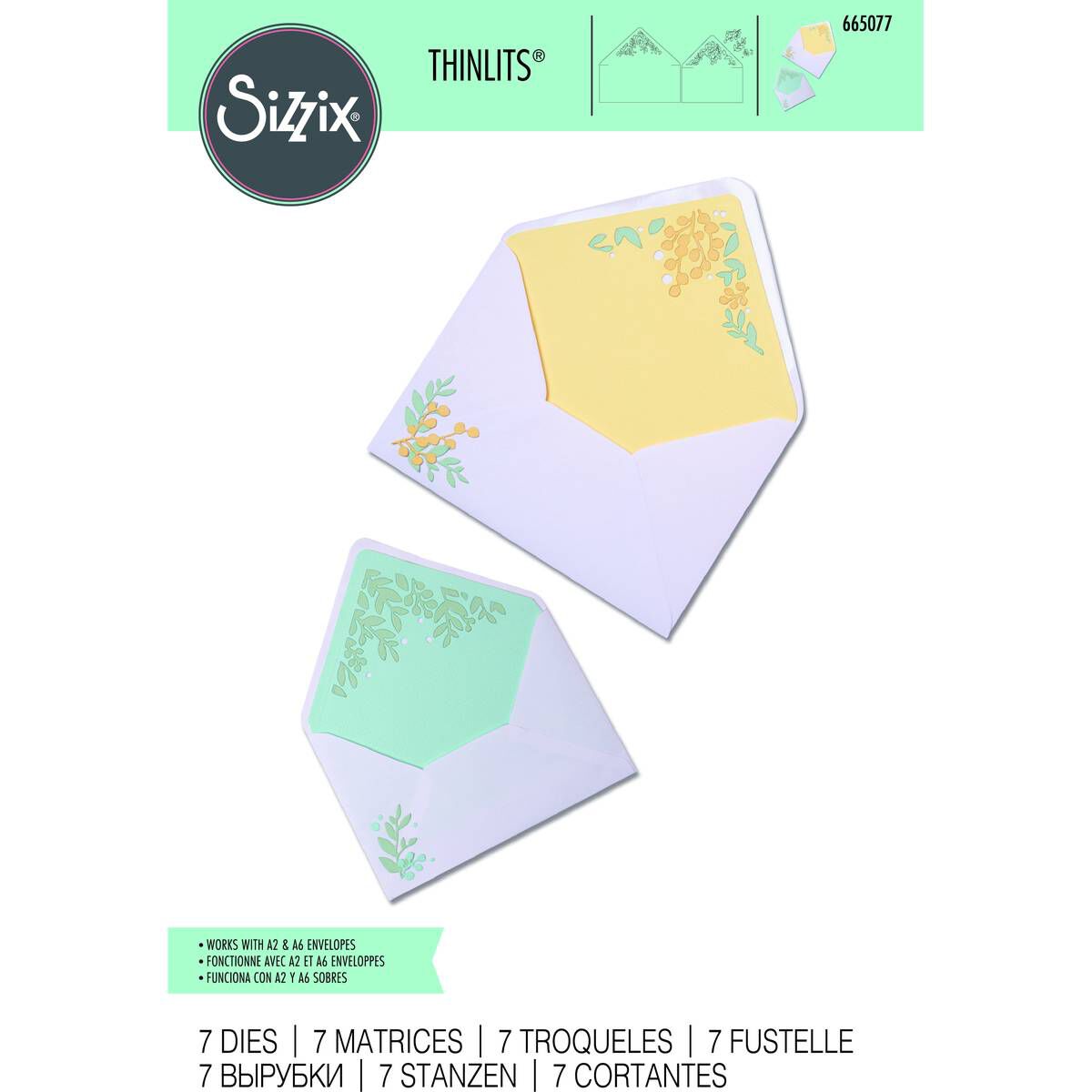 Sizzix Thinlits Foliage Envelope Liner Dies 7 Pieces Hobbycraft