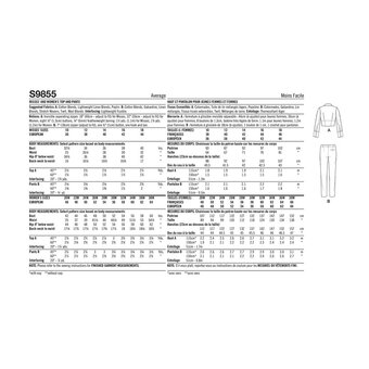 Simplicity Women's Top and Trousers  Sewing Pattern S9855 (W2 20W-28W)