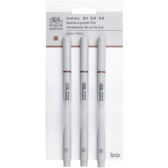 Winsor & Newton Sepia Fineliners 3 Pack