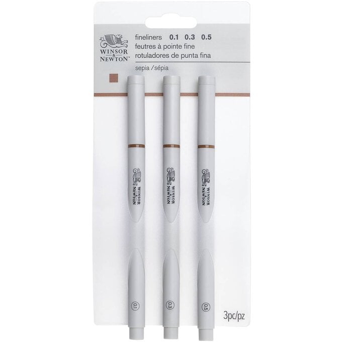 Winsor & Newton Sepia Fineliners 3 Pack image number 1