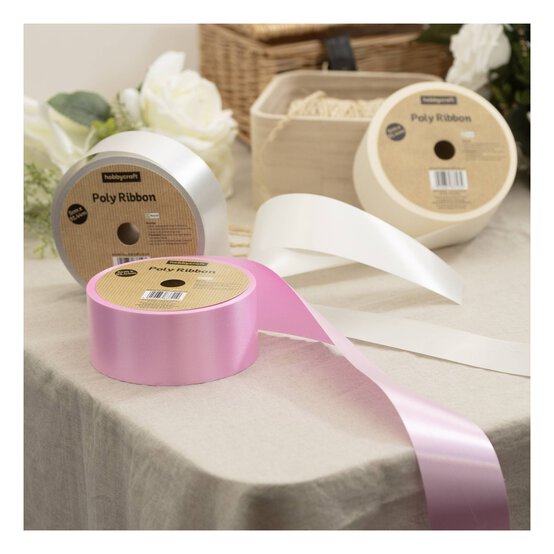 Silver Poly Ribbon 5cm x 91m image number 3