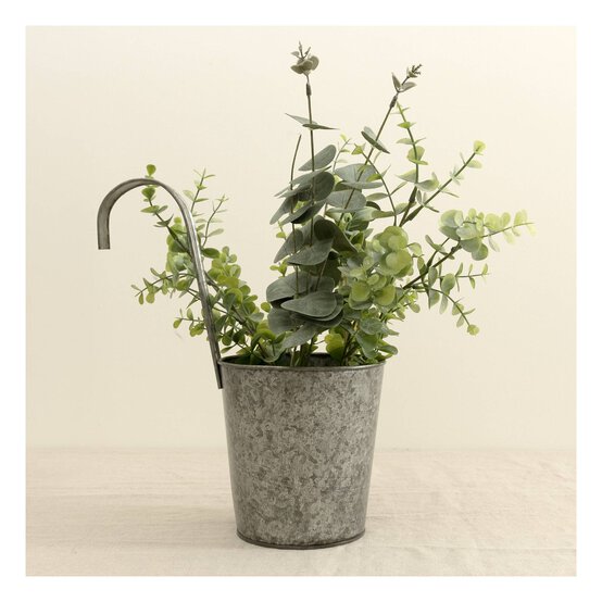 Hanging Galvanised Metal Planter 14cm x 12cm x 30cm image number 2
