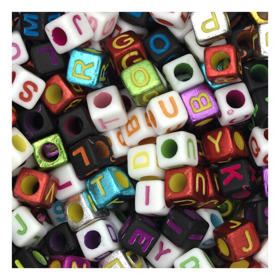 Mixed Alphabet Cube Beads Tub image number 3