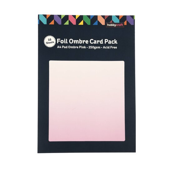Pink Ombre Foil Card A4 16 Pack image number 3