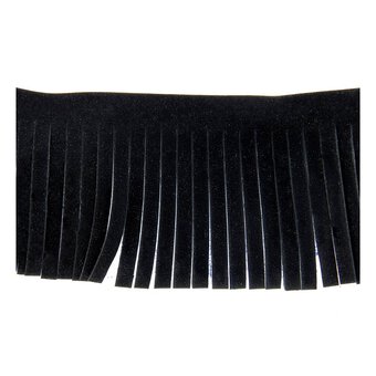 Black Suede Fringe by the Metre