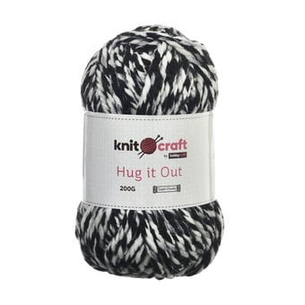 Knitcraft Charcoal Cream Hug It Out Yarn 200g