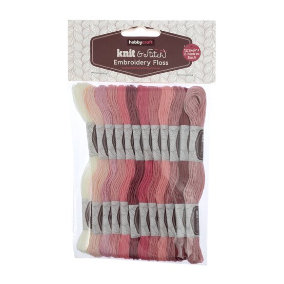 Pink Embroidery Floss 8m 12 Pack image number 3