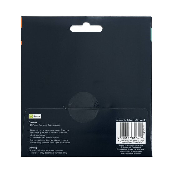 Butterfly Vinyl Sticker Toppers 10 Pieces image number 5