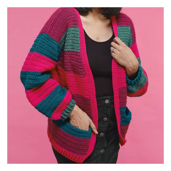Knitcraft Chunky Stripe Cardigan Digital Pattern 0345 image number 2