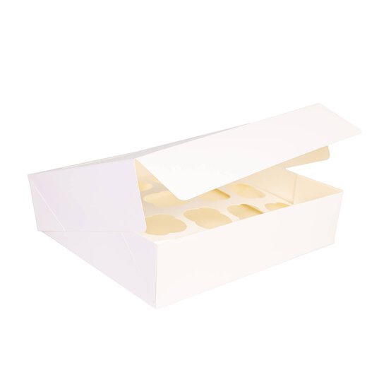 White Cupcake Box 12 Wells  image number 2