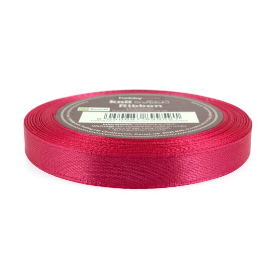 Shocking Pink Satin Ribbon 9mm x 15m image number 1