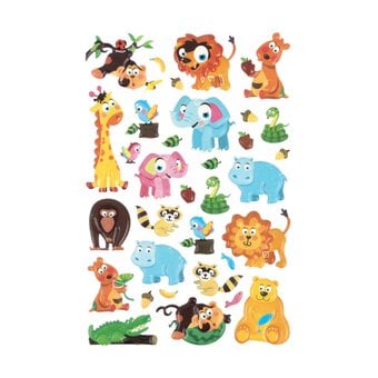 Jungle Animal Puffy Stickers
