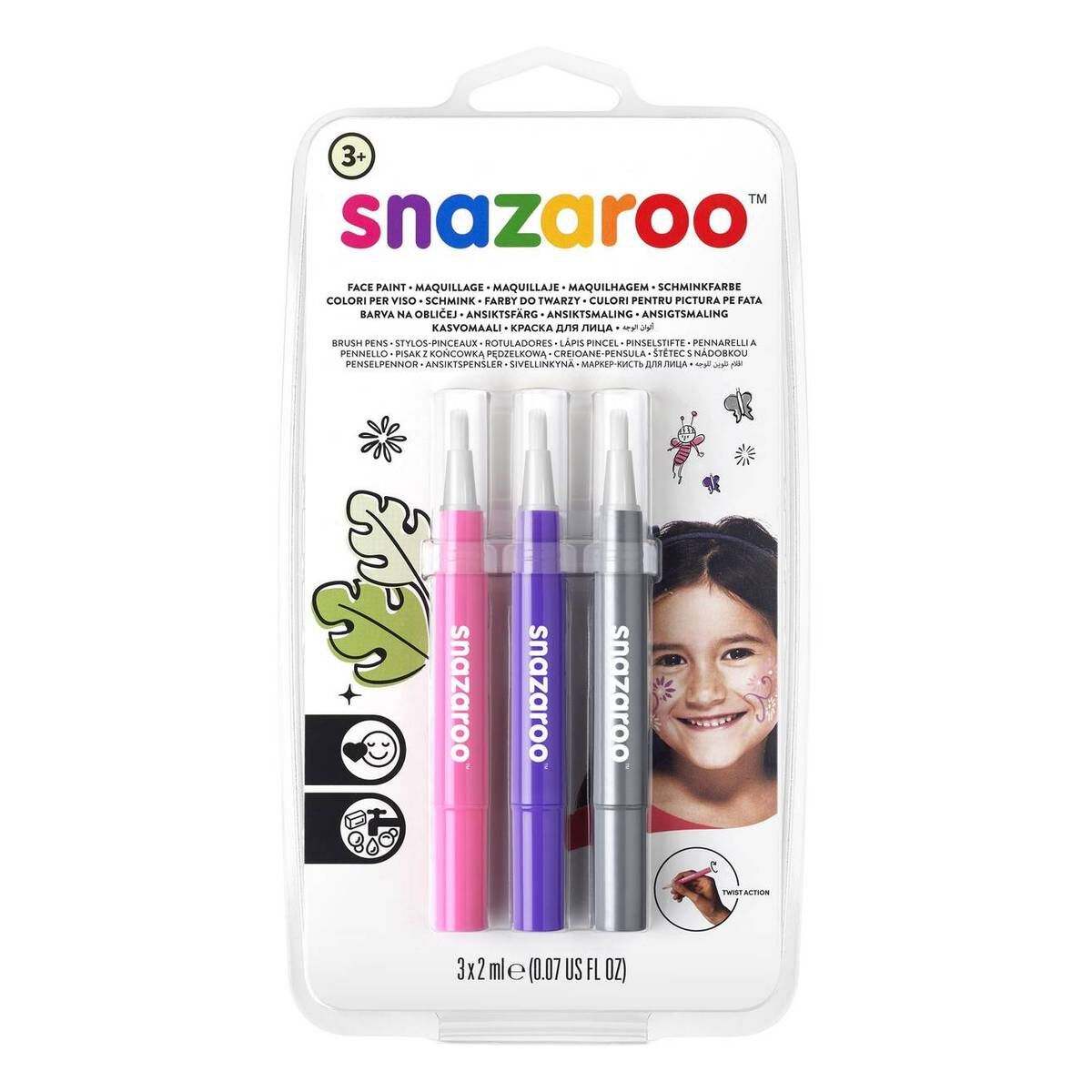 Snazaroo Fantasy Brush Pen Face Paint 3 Pack Hobbycraft