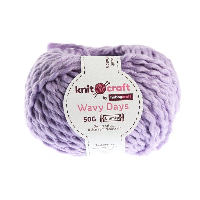 Knitcraft Lilac Wavy Days Yarn 50g