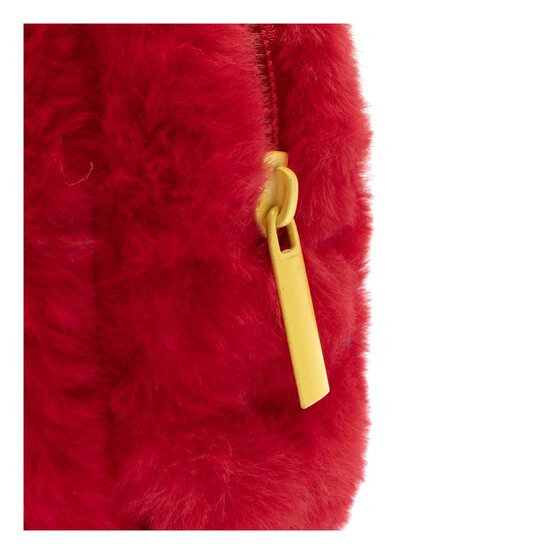 Reversible Red and Blue Furry Pencil Case image number 4