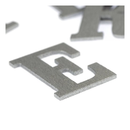 Silver Wooden Letters 52 Pieces image number 2