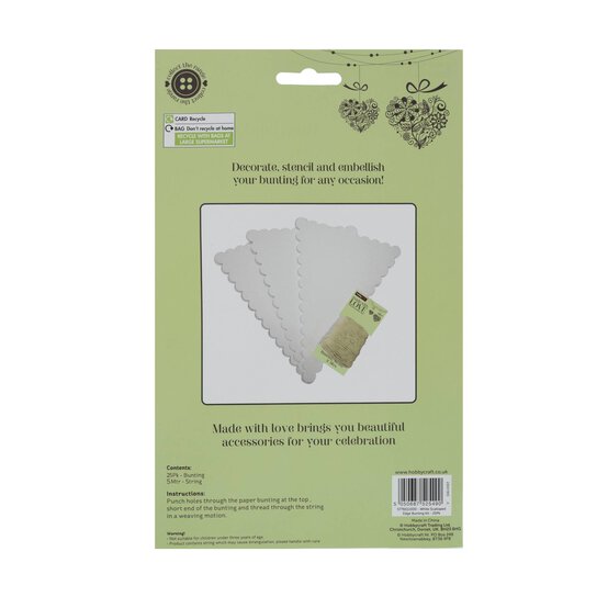 White Scalloped Edge Bunting 5m image number 6