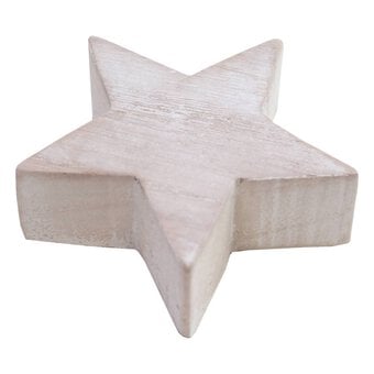 White Washed Wooden Star 9cm x 9cm x 3cm image number 3