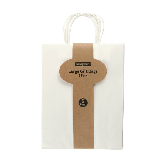 White Ready to Decorate Gift Bags 5 Pack image number 3