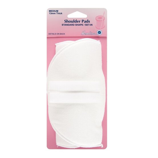 Hemline White Set-In Shoulder Pads 15cm x 10cm 2 Pack image number 1
