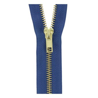 Milward Mid Royal Blue Brass Trouser Zip 18cm