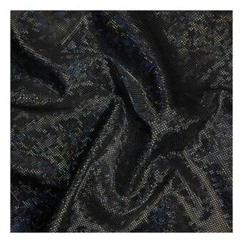 Black Holo Foil Nylon Spandex Fabric by the Metre