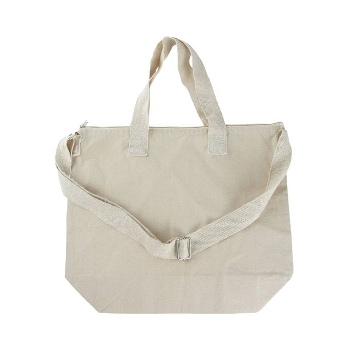 Natural Canvas Bag with Zip 39cm x 45cm image number 1
