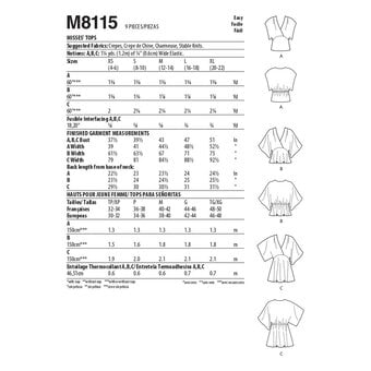 McCall’s Sierra Top Sewing Pattern M8115 (14-22)
