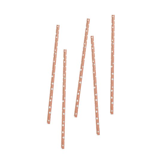 Rose Gold Paper Straws 20 Pack  image number 1