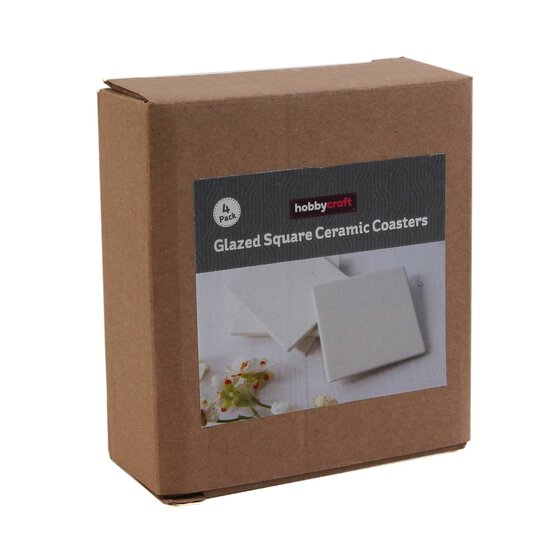 Glazed Ceramic Coasters 4 Pack image number 4