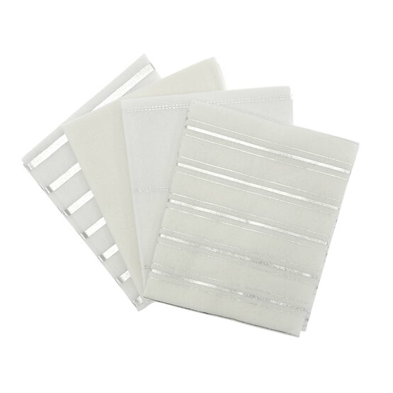 Silver Metallic Stripe Cotton Fat Quarters 4 Pack image number 1