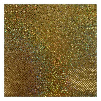 Gold Anaconda Holo Foil Poly Spandex Fabric by the Metre