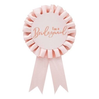 Pink and Rose Gold Bridesmaid Rosette Badge