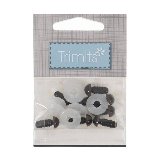 Trimits Brown Toy Safety Eyes 7.5mm 8 Pack image number 3