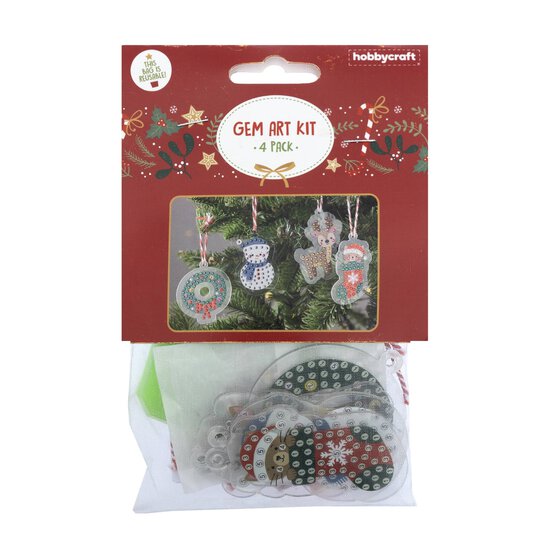 Make Your Own Gem Art Decoration Kit 4 Pack  image number 3