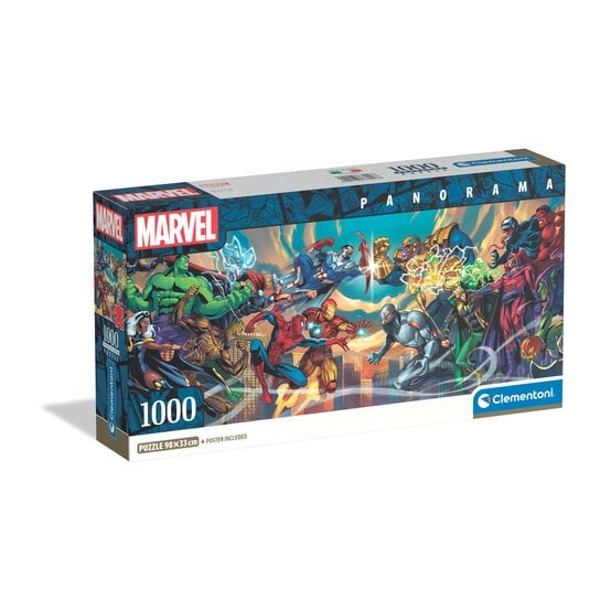 Clementoni Marvel Heroes Vs Evil Panorama Jigsaw Puzzle 1000 Pieces 33Cm