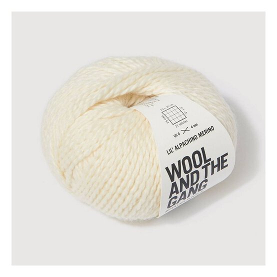 Wool and the Gang Ivory White Lil&rsquo; Alpachino Merino 50g  image number 2