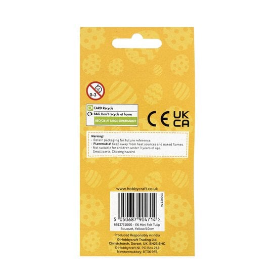 Mini Yellow Felt Tulip Bouquet 10cm image number 6