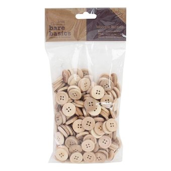 Bare Basics Wooden Buttons 200 Pack