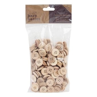 Bare Basics Wooden Buttons 200 Pack