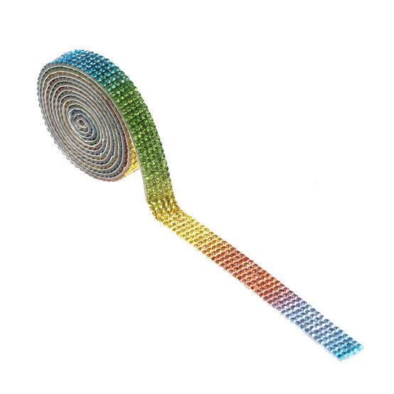Rainbow Adhesive Gem Strip 1cm x 1m image number 1
