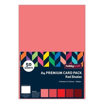 Red Premium Card A4 50 Pack