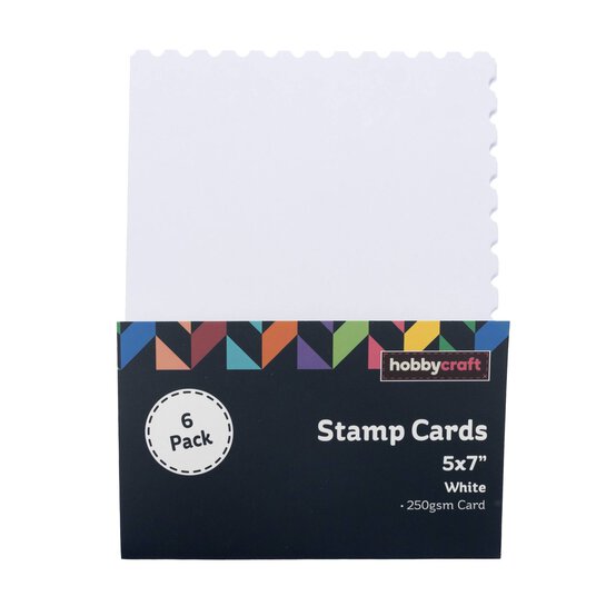 White Stamp Shaped Cards 5 x 7 Inches 6 Pack  image number 3