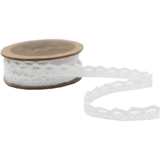 White Cotton Lace Ribbon 8mm x 5m image number 3