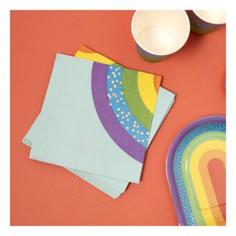 Create & Celebrate Rainbow Paper Napkins 12 Pack
