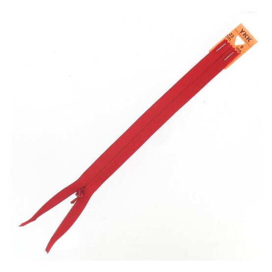 YKK Red Concealed Zip 23cm image number 1