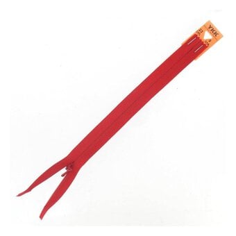 YKK Red Concealed Zip 23cm