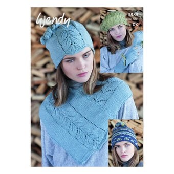 Wendy Pixile DK Ladies' Neck Warmer Hats and Gloves Digital Pattern 5989